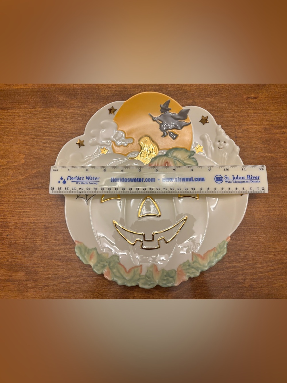 Lenox Occasions Halloween Jack ‘O Lantern 11” Low Candy Serving Dish - Unused - Picture 3 of 5